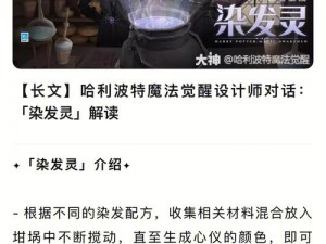 哈利波特魔法觉醒染发灵：魔法世界美发新篇章——使用指南详解