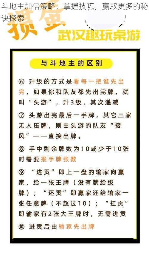 斗地主加倍策略：掌握技巧，赢取更多的秘诀探索