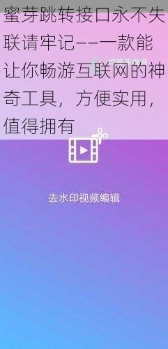 蜜芽跳转接口永不失联请牢记——一款能让你畅游互联网的神奇工具，方便实用，值得拥有