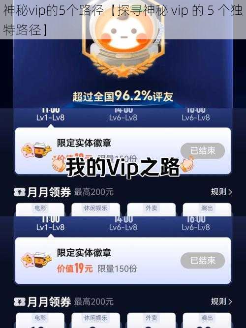 神秘vip的5个路径【探寻神秘 vip 的 5 个独特路径】