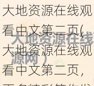 大地资源在线观看中文第二页(大地资源在线观看中文第二页，更多精彩等你发现)