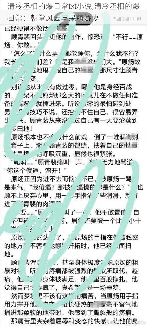 清冷丞相的爆日常txt小说,清冷丞相的爆日常：朝堂风云与呆萌娇妻