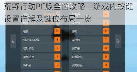 荒野行动PC版全面攻略：游戏内按键设置详解及键位布局一览