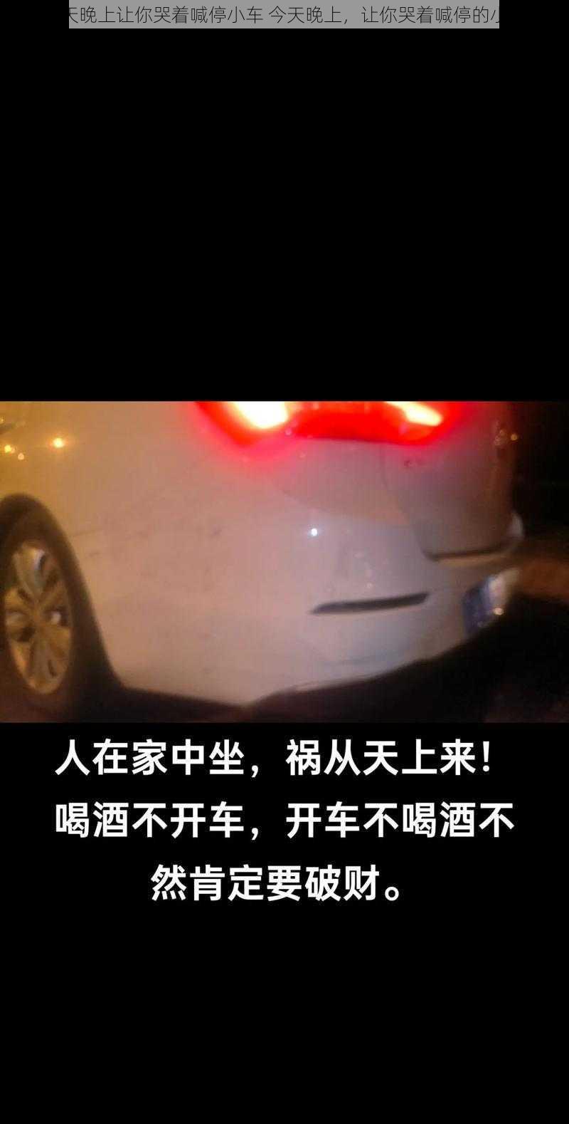 今天晚上让你哭着喊停小车 今天晚上，让你哭着喊停的小车