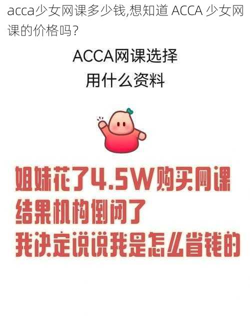 acca少女网课多少钱,想知道 ACCA 少女网课的价格吗？