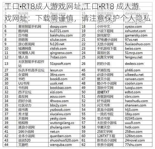 工口•R18成人游戏网址,工口•R18 成人游戏网址：下载需谨慎，请注意保护个人隐私