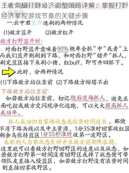 王者荣耀打野经济调整策略详解：掌握打野经济掌控游戏节奏的关键步骤