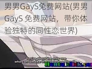 男男GayS免费网站(男男GayS 免费网站，带你体验独特的同性恋世界)