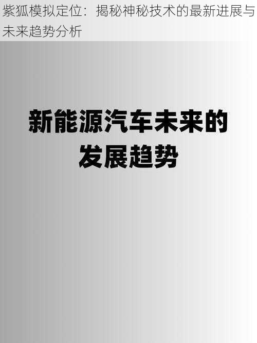 紫狐模拟定位：揭秘神秘技术的最新进展与未来趋势分析