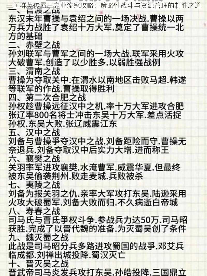 三国群英传霸王之业流寇攻略：策略性战斗与资源管理的制胜之道