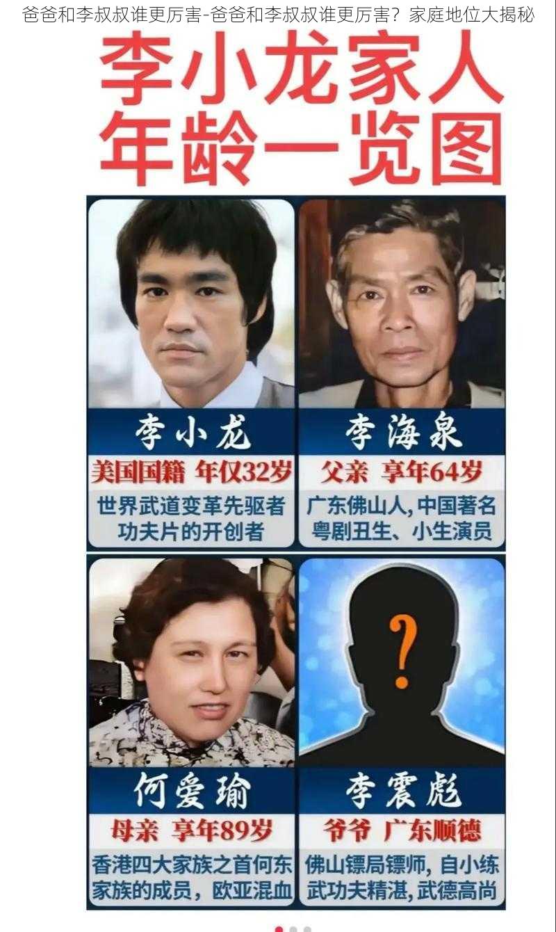 爸爸和李叔叔谁更厉害-爸爸和李叔叔谁更厉害？家庭地位大揭秘