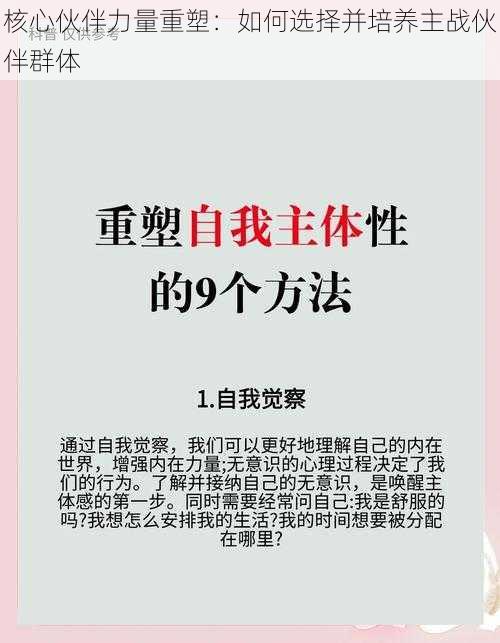 核心伙伴力量重塑：如何选择并培养主战伙伴群体