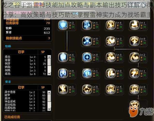 龙之谷手游雷神技能加点攻略与副本输出技巧详解心得分享：高效策略与技巧助您掌握雷神实力成为战场霸主