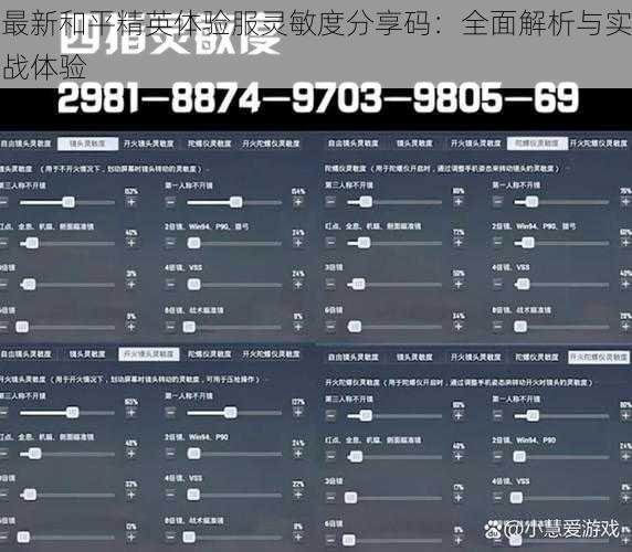 最新和平精英体验服灵敏度分享码：全面解析与实战体验